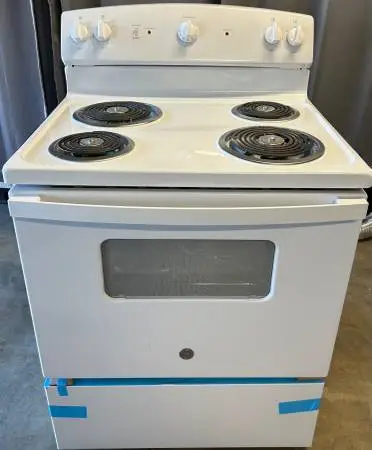 New White GE Electric Stove 30” Width