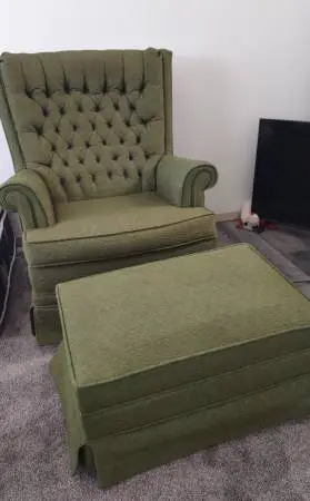 Vintage Arm Chair & Ottoman