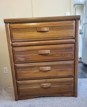 Tall Wood Chest Of Drawers - 4 Drawers