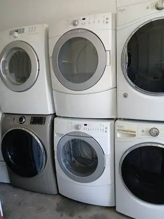 Maytag white front load washer and gas dryer