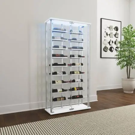 Glass Wine Cabinet with LED Lighting!