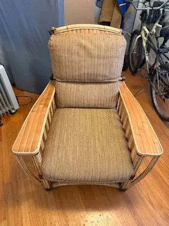 Bamboo adjustable back tropical chair