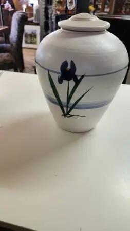 White Vase with Flower on it