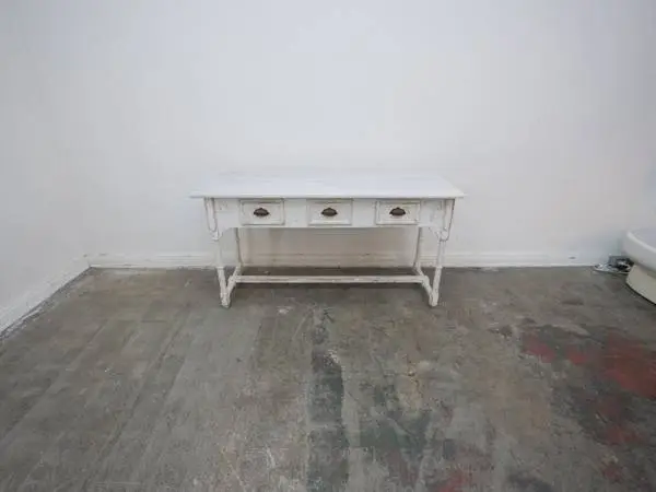 Vintage Rustic White Wood & Marble Console $699.00 60W x 24 x 30 H