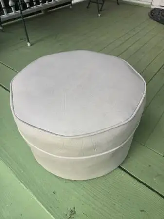 Mid Century Modern Vinyl Hassock