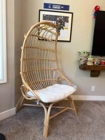 Rattan Cocoon Chair with Cushion