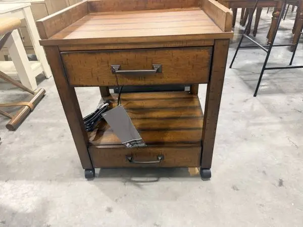 Ashley Baldridge Office Printer Stand Side Table Storage USB Ports
