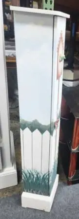 Tall Unique Hand Painted Cabinet