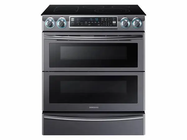 Samsung 5.8 cu ft Electric Range w/Dual Door in Black Stainless Steel