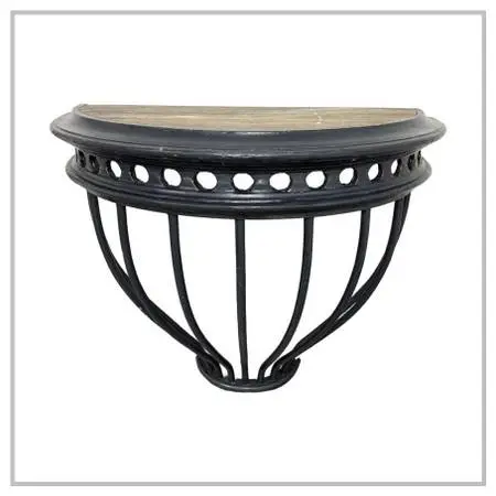 Restoration Hardware Hayrack Cast Iron Demilune Console Table