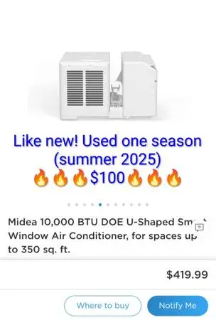 AIR CONDITIONER LIKE NEW 10,000 BTU