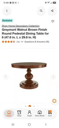 Round Padestal dining table