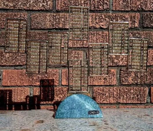 RARE~ Mid Century Modern Brutalist Abacus Sculpture by Bijan