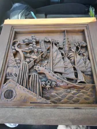 asian hand carved wooden dresser
