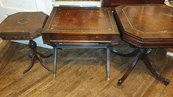 p* enamel top, leather top,wooden, seforim shank, book cases