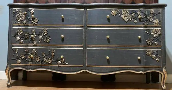 Vintage Henredon Custom 6 Drawer Dresser/Side Board/Buffet in SW Iron