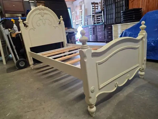 Cream Color Ornate Twin Size Bed Frame