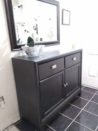 Black Buffet Entryway Storage Cabinet
