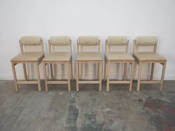 {Set of 3} The Thayer Counter Stool - Tuscan Leather Camel Seat Shearl