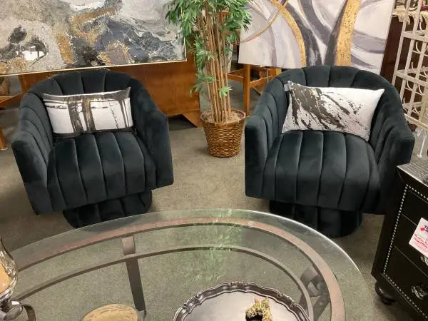 Swivel Barrel Chairs - Pair