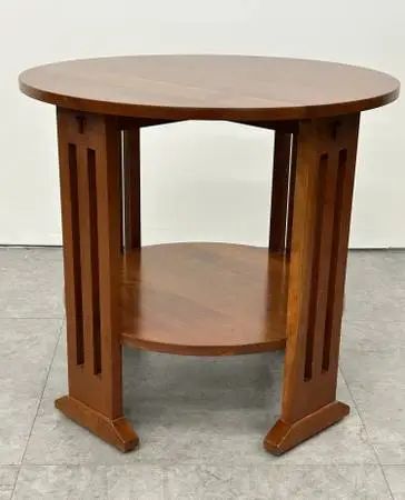 Stickley End Table Craftsman Mission Style Round Side Table