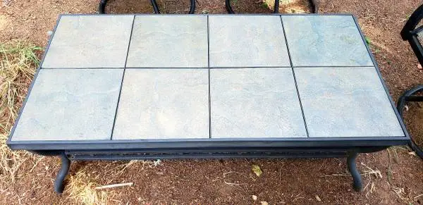 Nice Iron And Tile Patio Table - Coffee Table