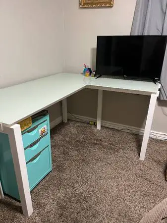 Glass Corner Desk