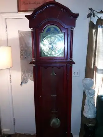 Tall Cherry Wood Grandfather Clock