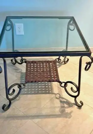 Glass And Iron Table