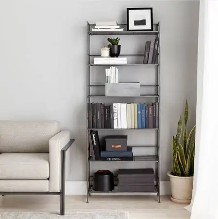 Container Store 6-Shelf Iron Folding Bookshelf – 3x – Folds Flat