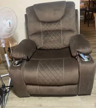 Heated - Power-lift Massage Recliner ( Brown)