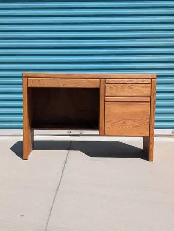 Vintage Mid Century Oak Desk, c1980s