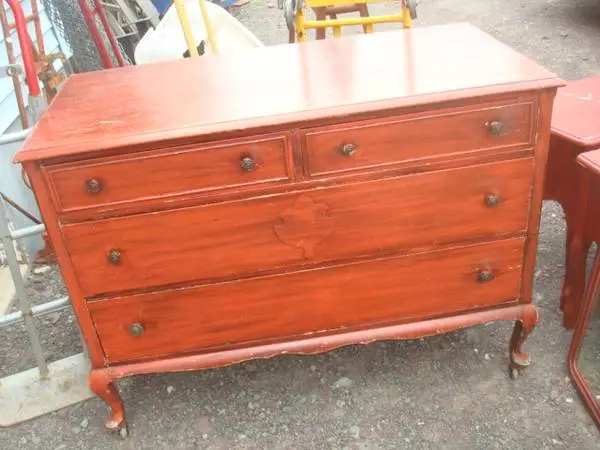 4 pc painted vintage bedroom set