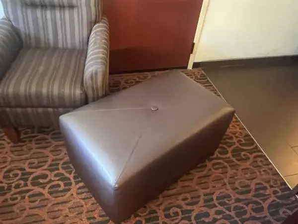 Big Brown Leather Ottomans On Wheels