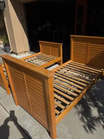 Bunk Bed Or Set of Two Twin Woodwn Bed Frame
