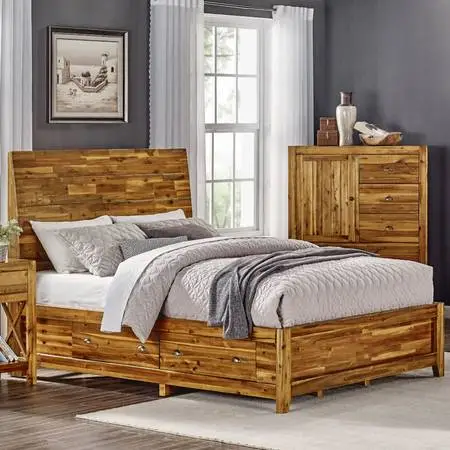New solid wood platform bed with optional drawers - queen or king size