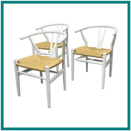 New Modway Amish Wood Rope Side Chairs, Set Of Three