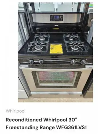 Reconditioned Whirlpool 30 Freestanding Range WFG361LVS1