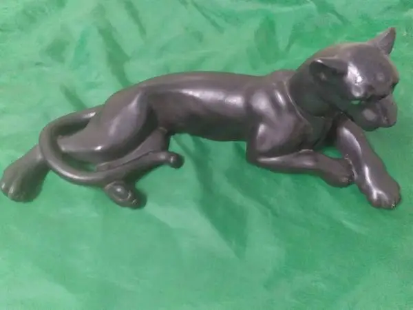Large 1950s Era Black Green Eyed Panther/Rare