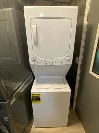GE STACKABLE WASHER AND DRYER “LIKE NEW”