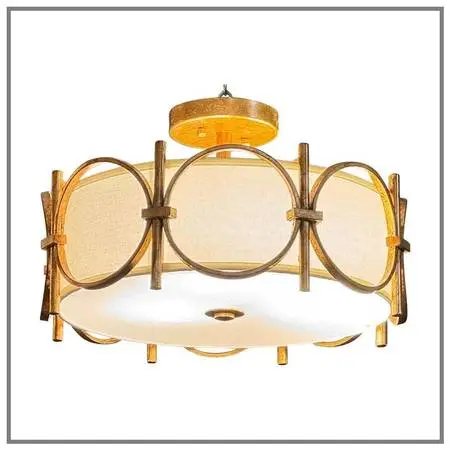 Golden Rings Semi-flush Mount