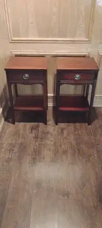 pair of vintage dixie mahogany nightstands/mid-century side tables