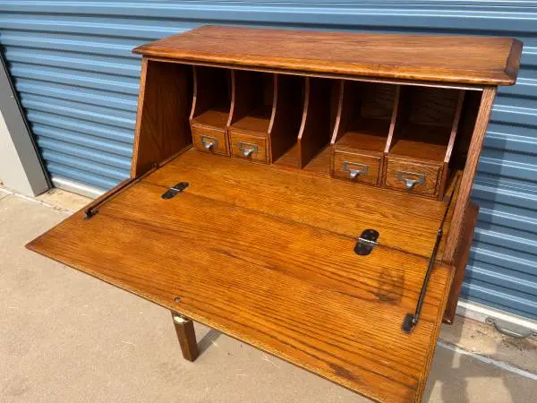 PRICED REDUCED Beautiful Flawless Dark Oak Finished Secretary Desk