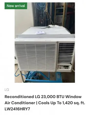 Reconditioned LG 23,000 BTU Window Air Conditioner | LW2416HRY7