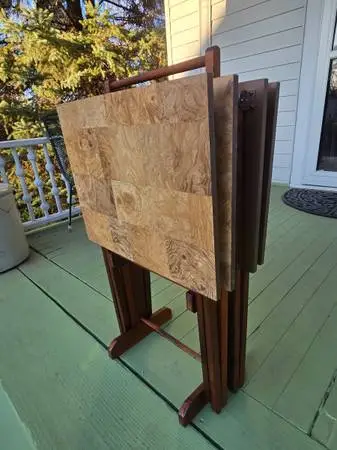 Mid Century Modern TV Trays on Stand