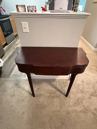 Vintage Wood Flip-Top Console Table