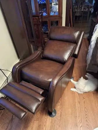 Leather Recliner Pair