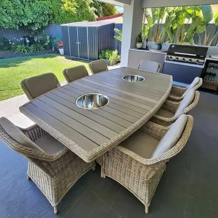 Outdoor Rattan Dining Set – 8 Seater