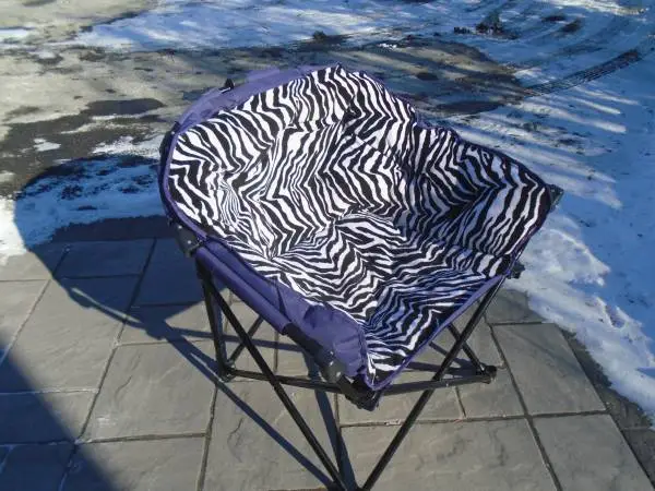 Zebra Print Oversized Folding Chair