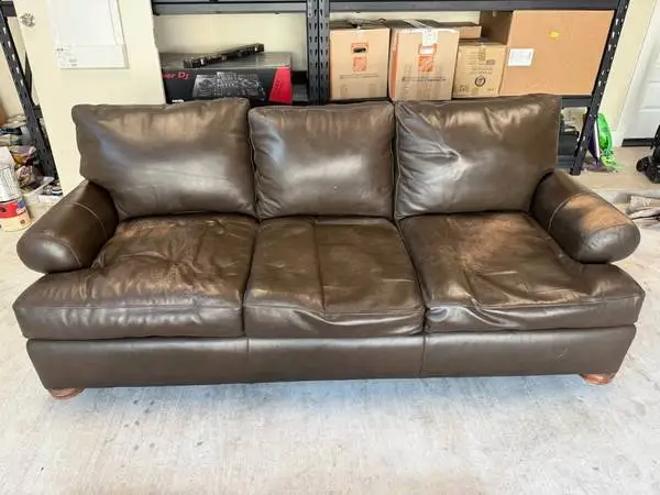 USED BROWN LEATHER COUCH
